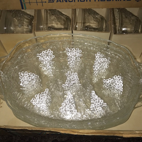 Anchor Hocking Dining Vintage Anchor Hocking Snack Glass Set With